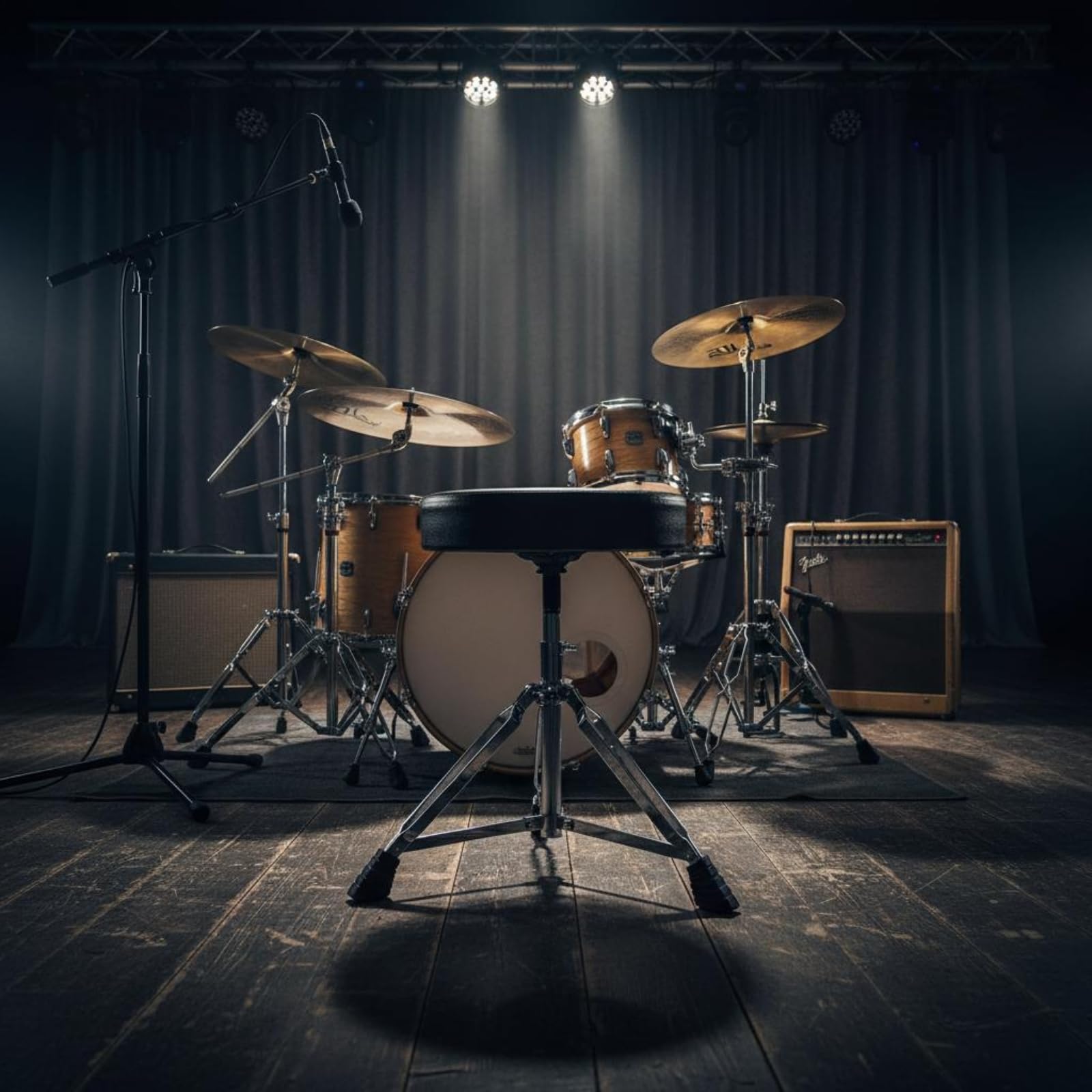 harayaa Siège de Batterie Réglable Tabouret Percussion Trône Musicien Chaise Rembourrée en Cuir avec Double Renfort et Surface Antidérapante au Sol Hauteur
