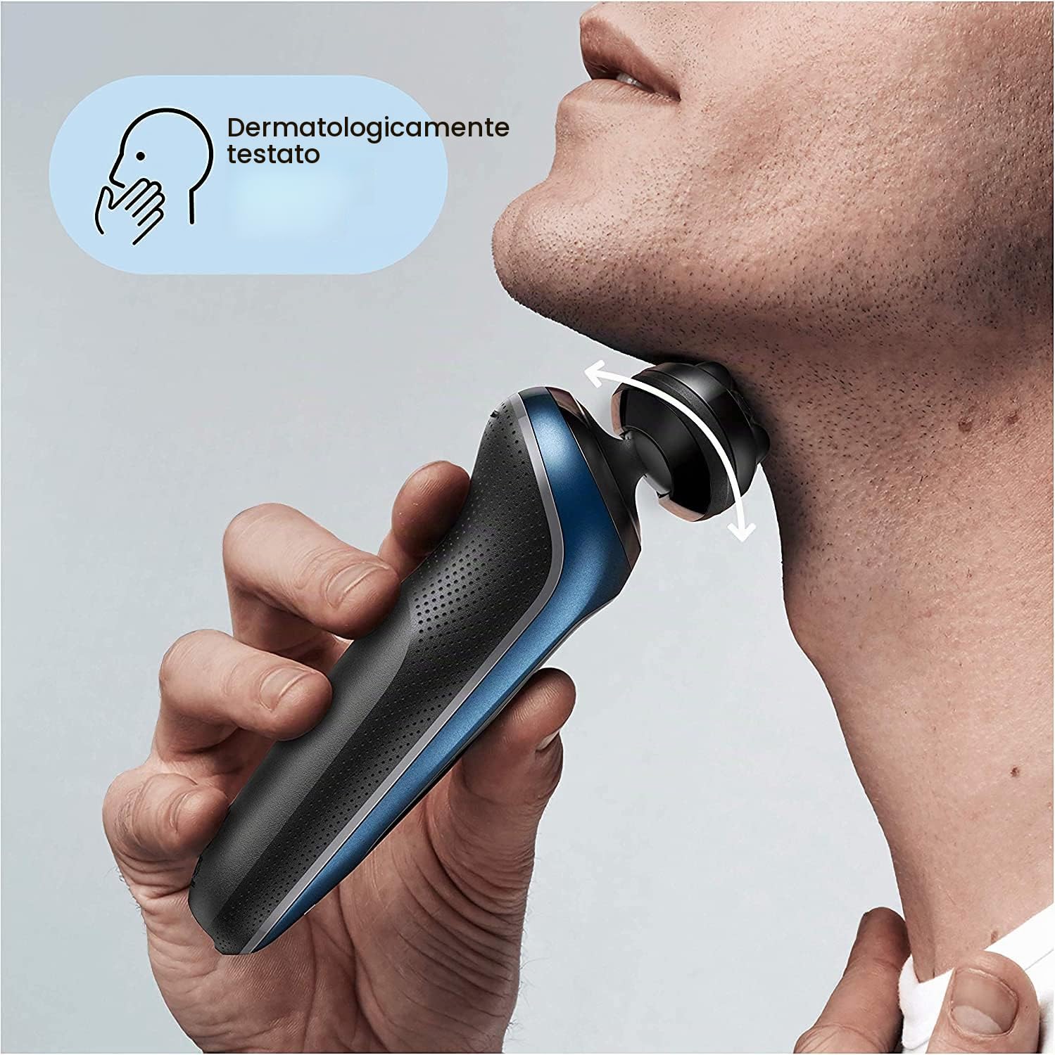 Braun Series 6, Rasoio Elettrico Barba, Rifinitore di precisione, Custodia da Viaggio, Rasatura Ottimale Ogni Giorno, Lame Flessibili, Uso a Secco o Sotto Acqua, Idea Regalo, 60-B7500cc Blue
