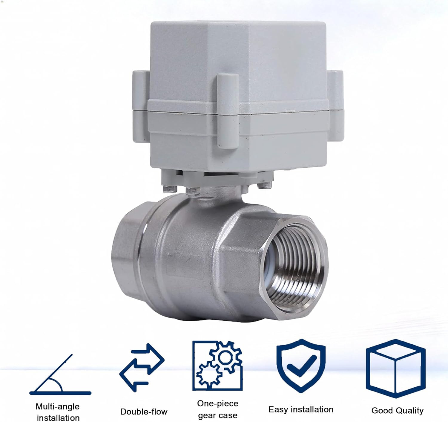 NPT 3/4'' AC 110-230V 2-Way Motorized Ball Valve CR2-02 Electrical Ball Valve Normal Closed Stainless Steel 304 DN20MM