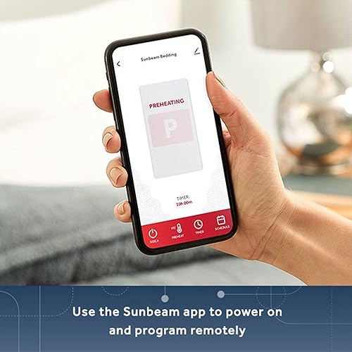 Miniatura 3 de Sunbeam Sunbeam - Manta eléctrica térmica de terciopelo con conexión WiFi de doble temperatura, con controlador, aplicación y asistente de voz,