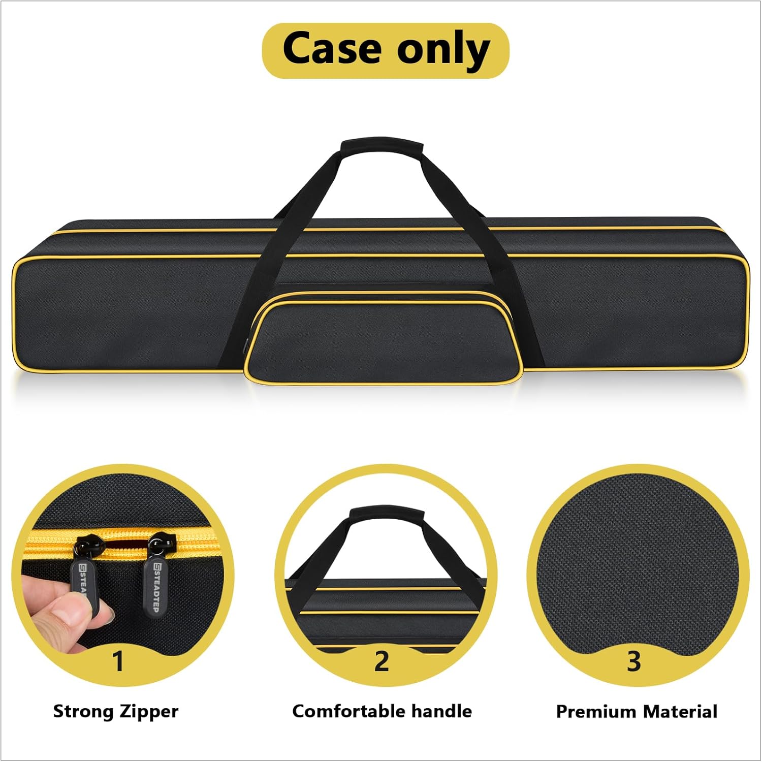 Pole Saw Bag for WORX/for DEWALT/for Greenworks/for EGO Power+/for BLACK+DECKER Electric Telescoping ChainSaw, Cordless Power Saw Storage Case for Extension Tree Trimmer Attachment(Box Only)-Yellow