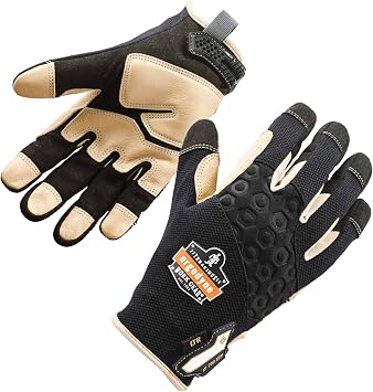 Ergodyne ProFlex 710LTR Heavy-Duty Leather Reinforced Work Gloves, Large, Black