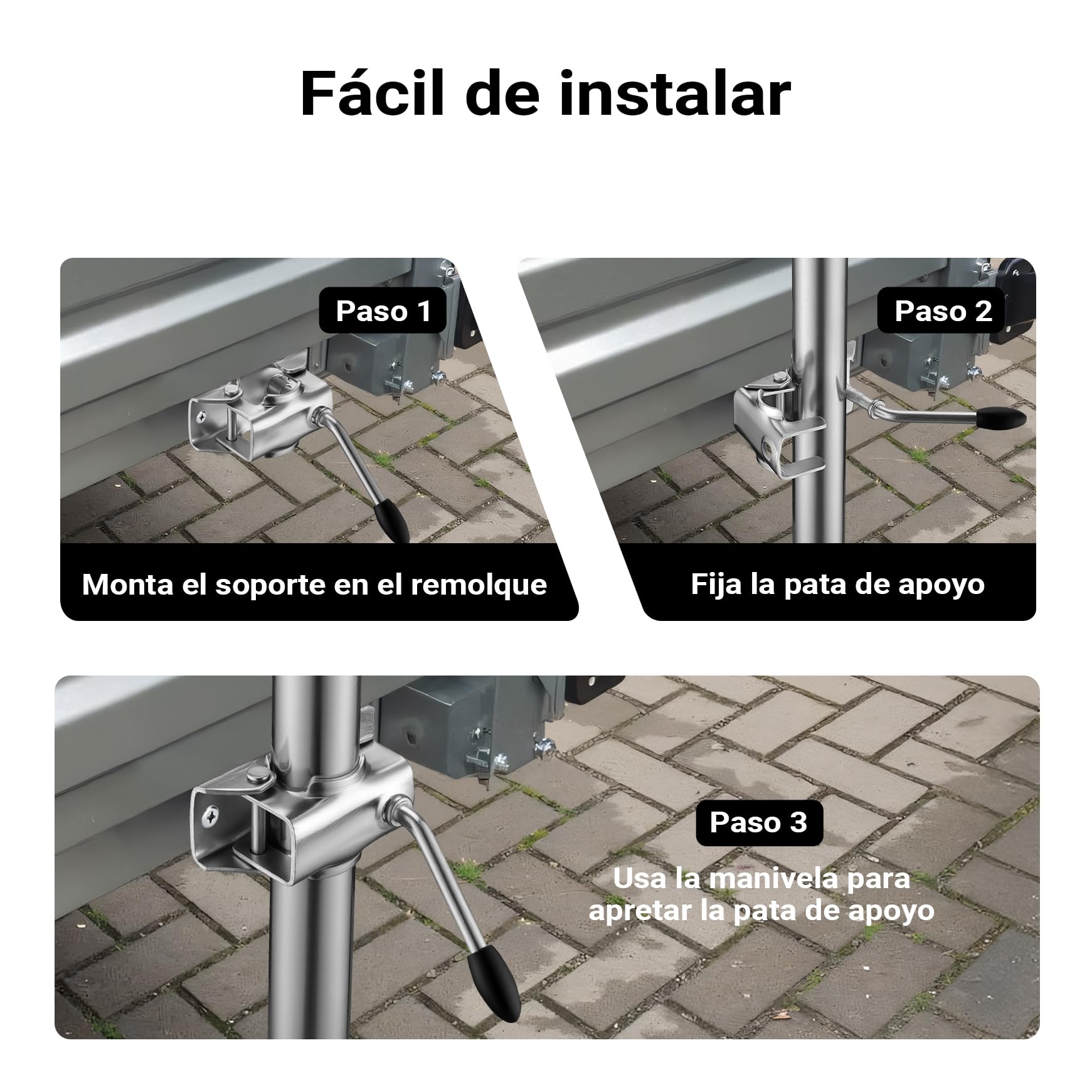 XPOtool 2X Soportes de Remolque Altura Regulable 510-760 mm Aparcamiento con 2 Abrazaderas Ø48mm