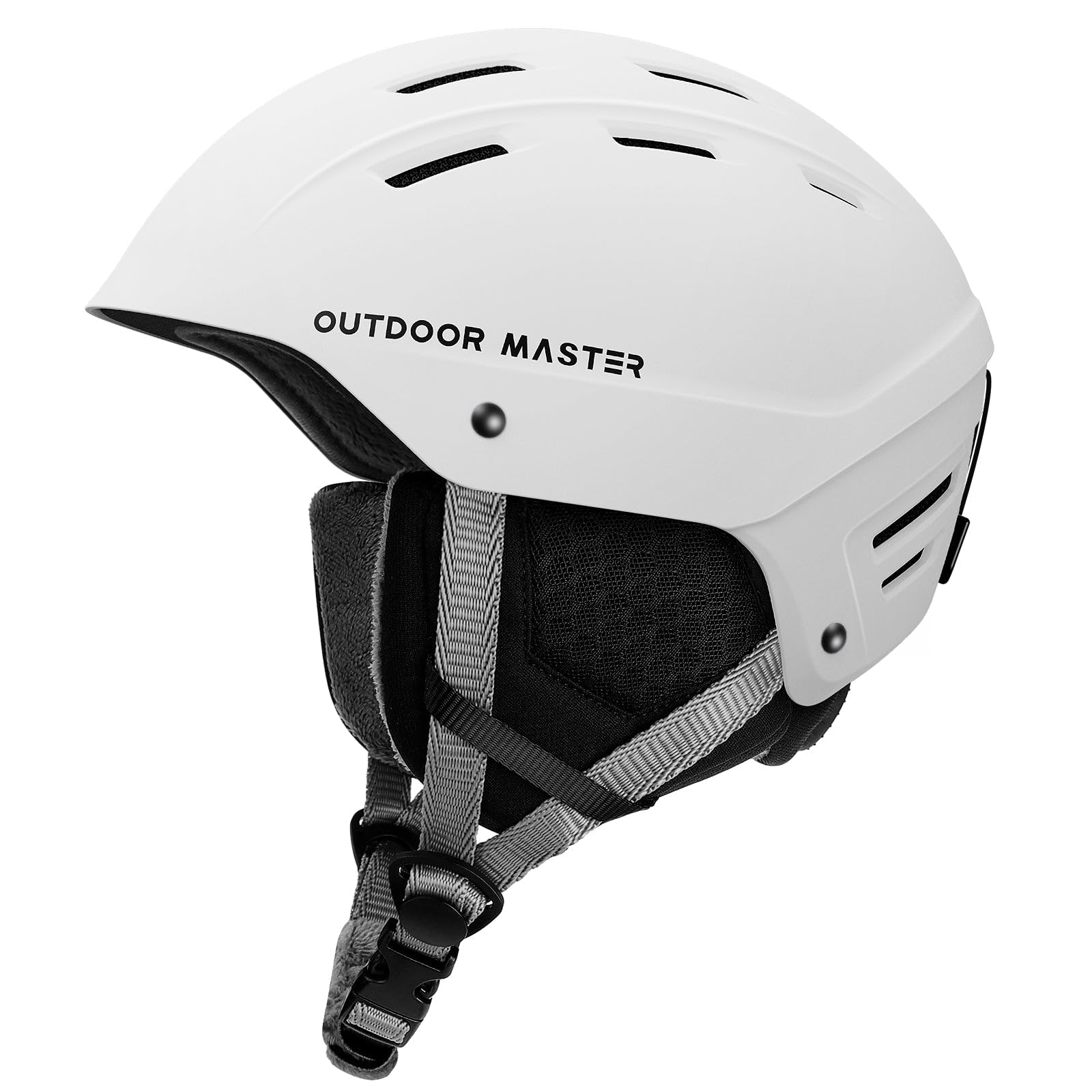 OutdoorMaster Casco Sci Uomo/Donna Modello Kelvin II, Con14 Canali di Ventilazione e Sistema di Regolazione a Rotella, Fodera Rimovibile, Certificato ASTM, per Sci e Snowboard