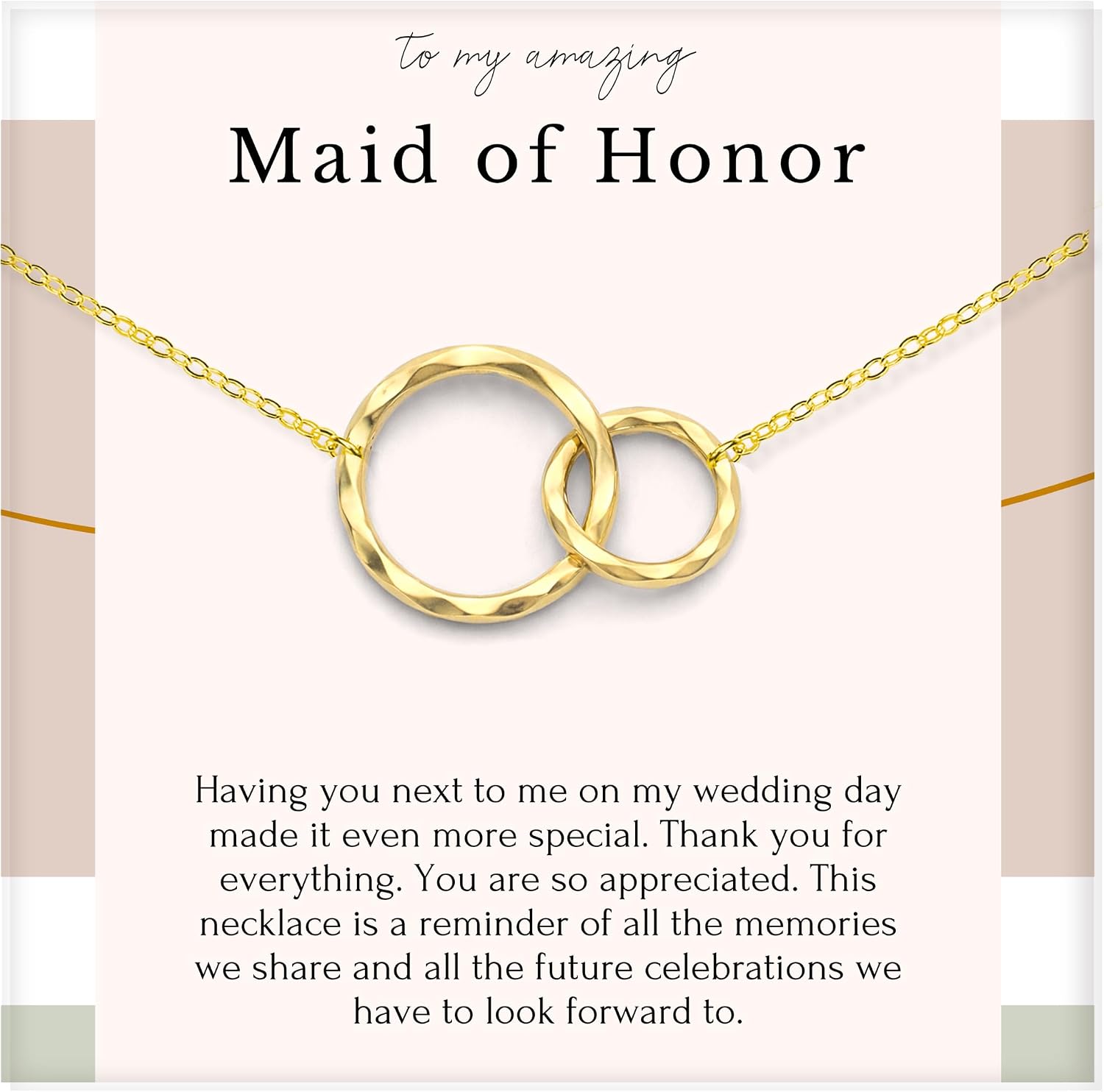 HOPE LOVE SHINE - Maid of Honor Gift from the Bride - Wedding Maid of Honor Necklace, Jewelry 16+2"