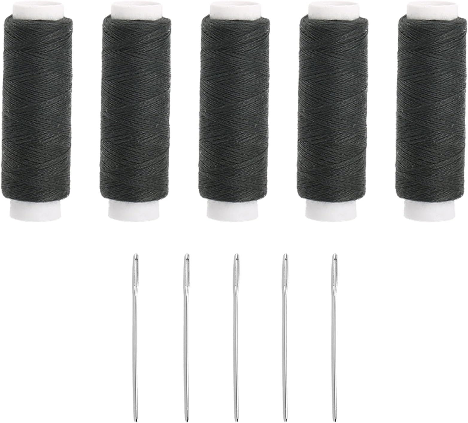 5 Pcs Black Thread, Sewing Thread, Strong Black Cotton Thread Ideal for All Materials and Fabrics Suitable for Hand-Sewing Jeans and DIY Accessories