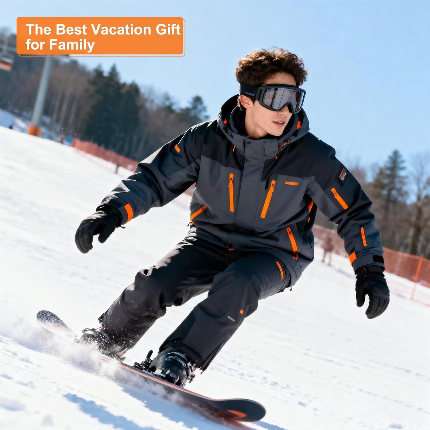 Winter Thermal Gloves for Men Waterproof Ski Warm Gloves Windproof Cold Weather with Touchscreen for Running Cycling - Image 4