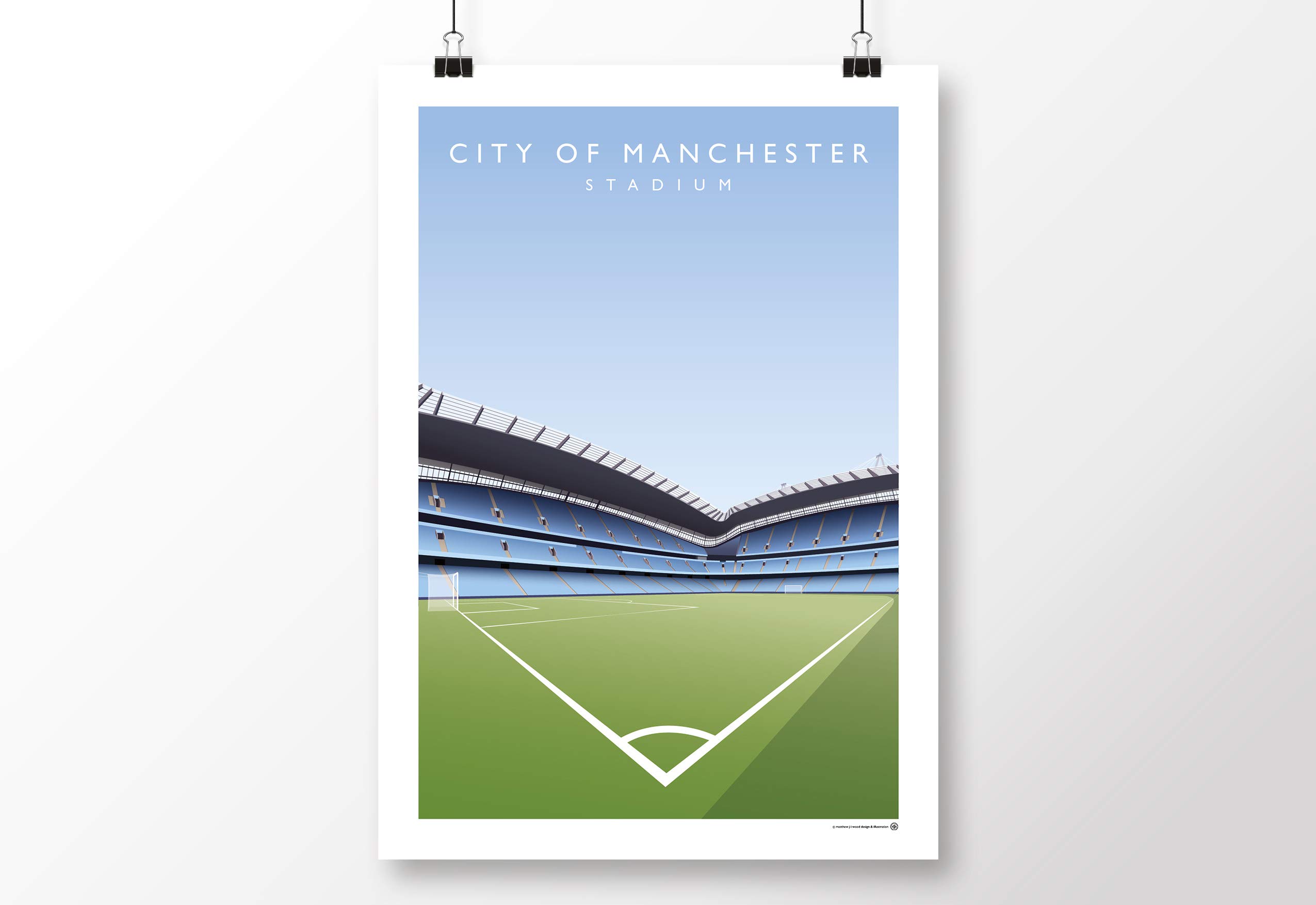 Affiche Etihad Stadium Manchester City A3 : Cadeau Idéal pour Supporter Foot