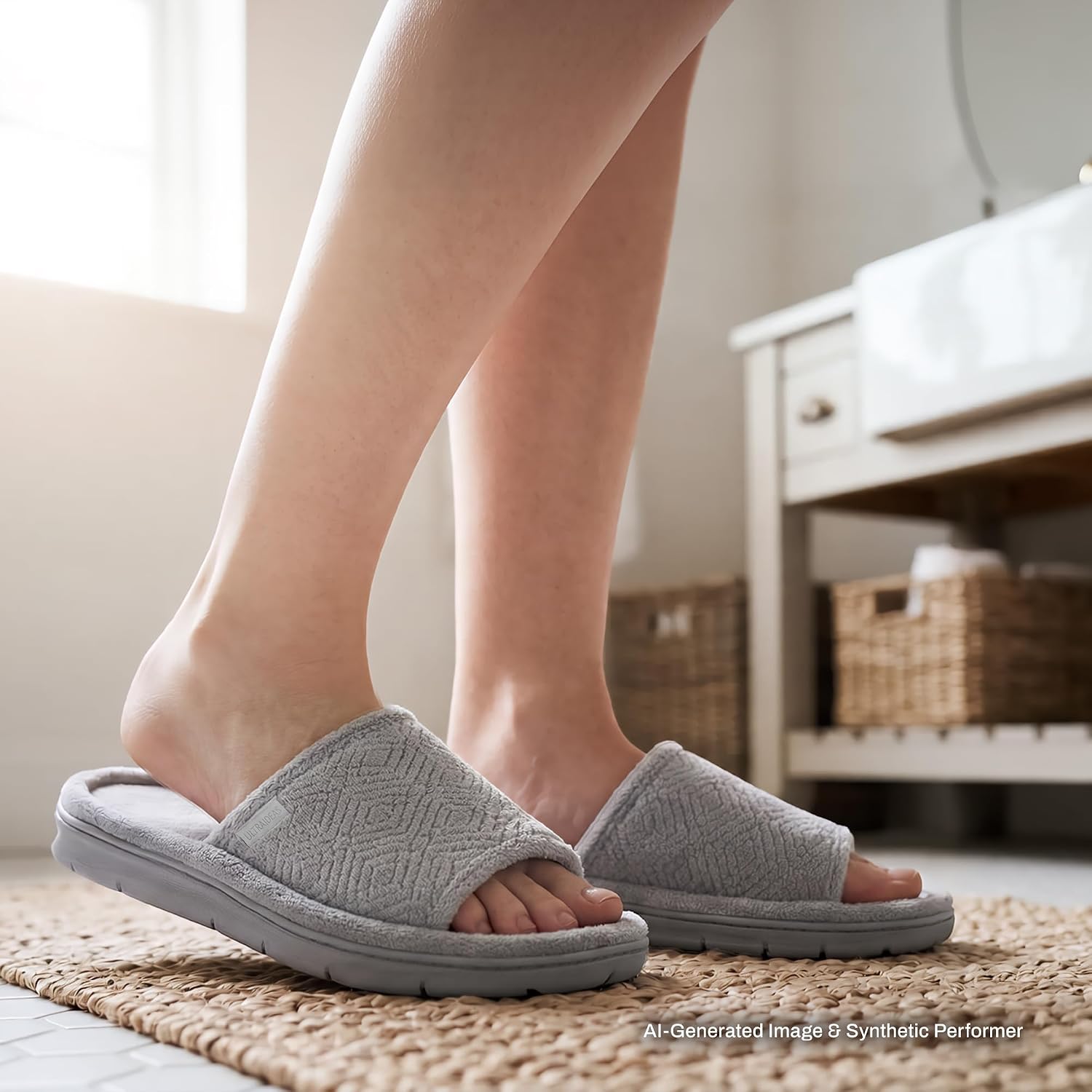 ULTRAIDEAS House Slippers for Women Memory Foam Open-Toe Slippers