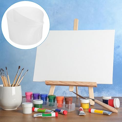 Miniatura 5 de PATIKIL Vasos divididos de silicona para verter pintura, herramientas de pintura reutilizables de resina con 2 canales divisores para arte fluido,