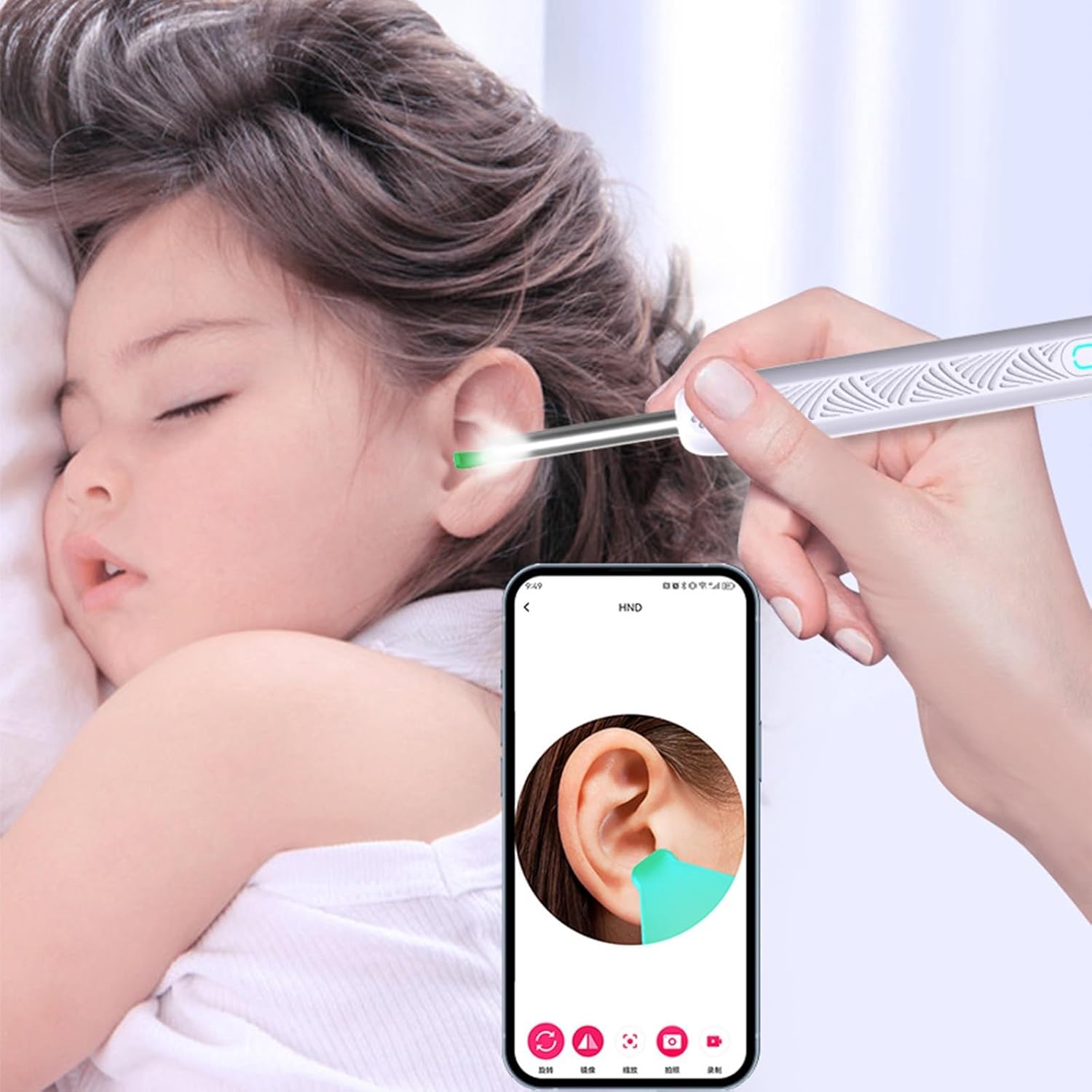 Ear Wax Removal Tool Camera, Ear Cleaner With Camera, LED Lights For Safe Earwax Removal ,1080P Otoscope– 8 Ear Cleaning Tools ,Ear Cleaning Tool With 5 Ear Spoon,Ear Cleaning For Android Phones(Black
