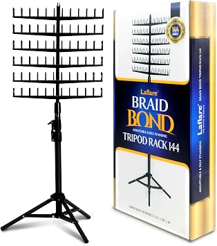 Laflare Standing Braid Hair Organizer 144 Pegs Hair Extension Holder, Divider & Display Stand for Hair Braiding, Height Adjustable Rack, Easy to Assemble