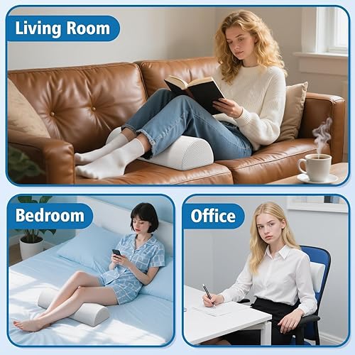 Miniatura 6 de Almohada de rodilla para dormir de lado, almohada de espuma viscoelástica de media luna para piernas, almohada de elevación de cuña de diseño