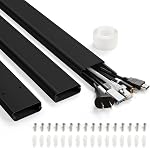 39in Couvertures de cordon pour fils sur mur, YCLYC Couverture de cordon mural, grande TV Kit mural de l'hébergeur de câbles, blanc TV Hider de cordon pour mur TV, Organisateur de câbles électriques, 3 x L13in W1,2in H0,7in
