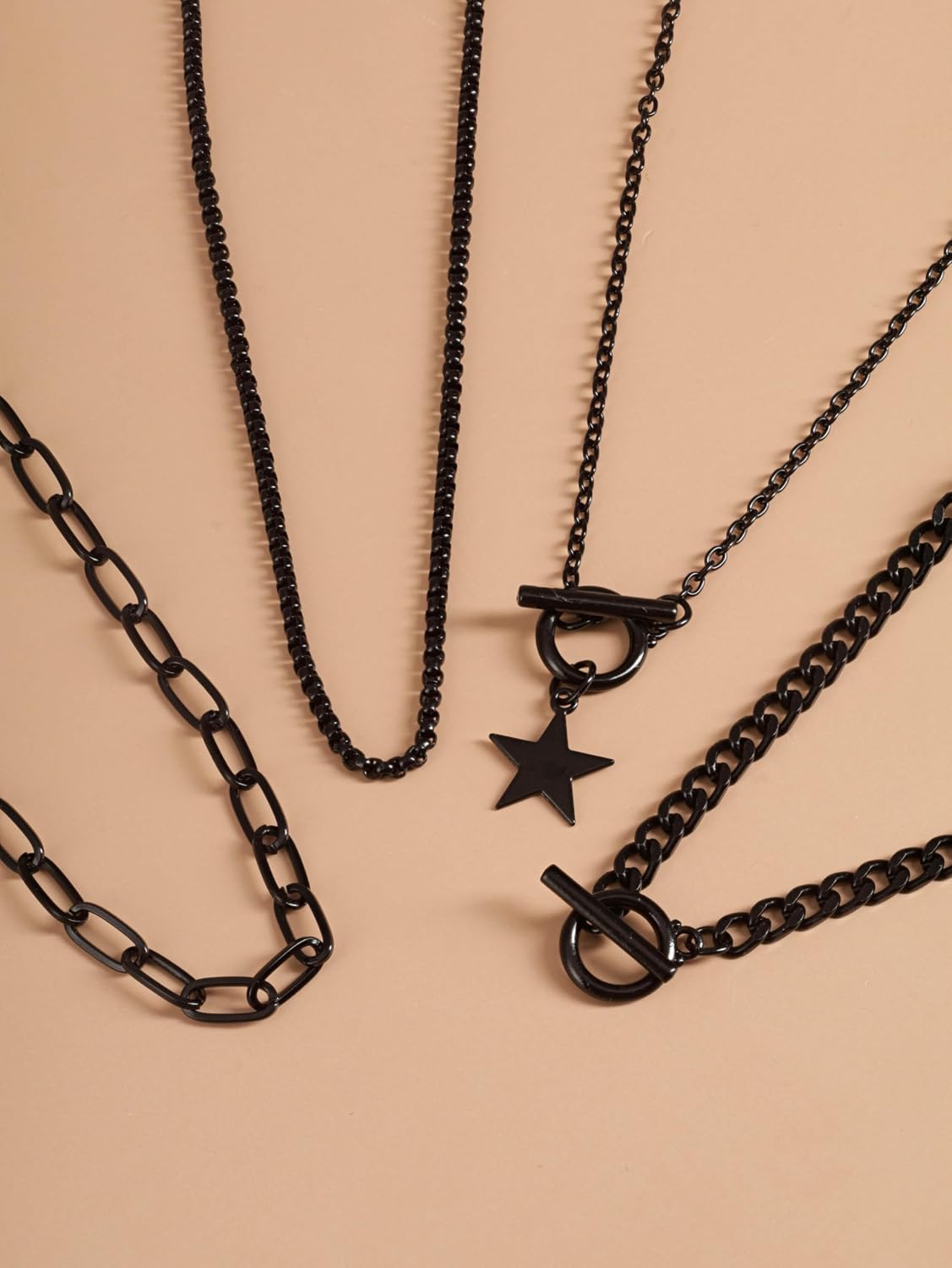 Sacina Goth Layered Star Choker Necklace, Gothic Punk Grunge Emo Necklace, Christmas Jewelry Gift for Women