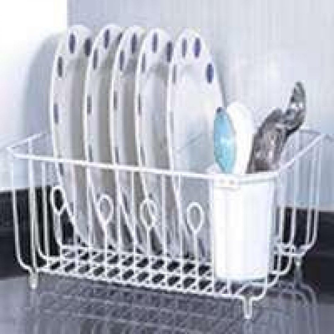 HOMEBASIX JI-25W-3L Dish Drainer with Basket, White