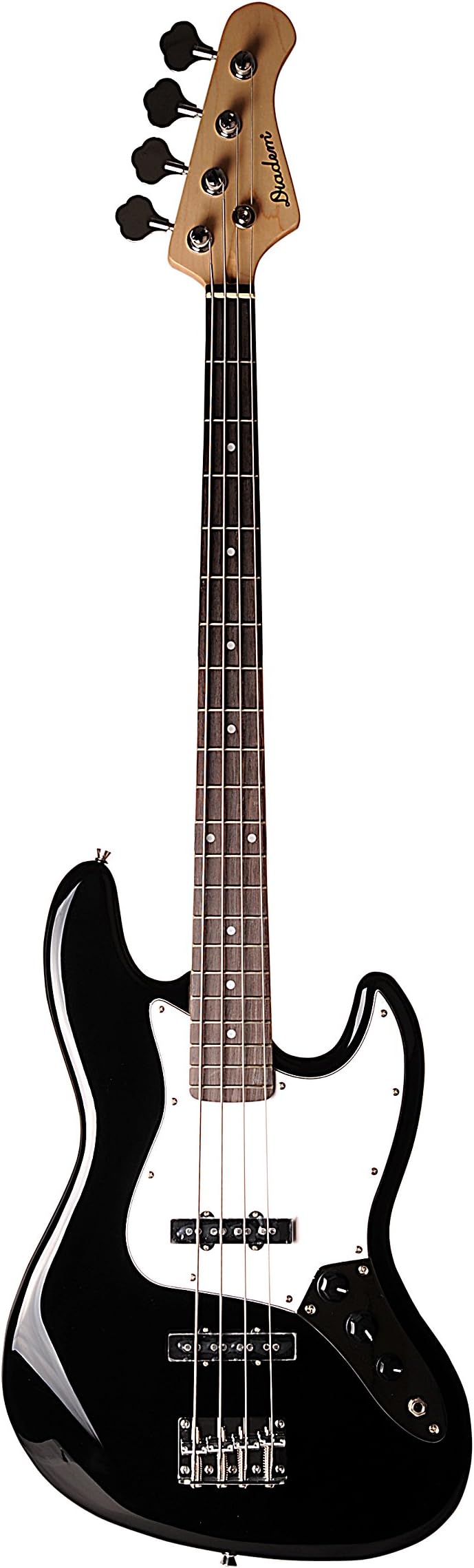 Diadem Solid Wood Electric Bass Guitar with Gig Bag Case Black 47"