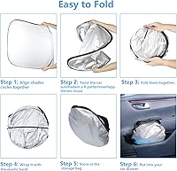 Vista 4 de Parasol para parabrisas, para ventana delantera, accesorios para camioneta, visera solar, protector UV, cubierta de protección contra el calor