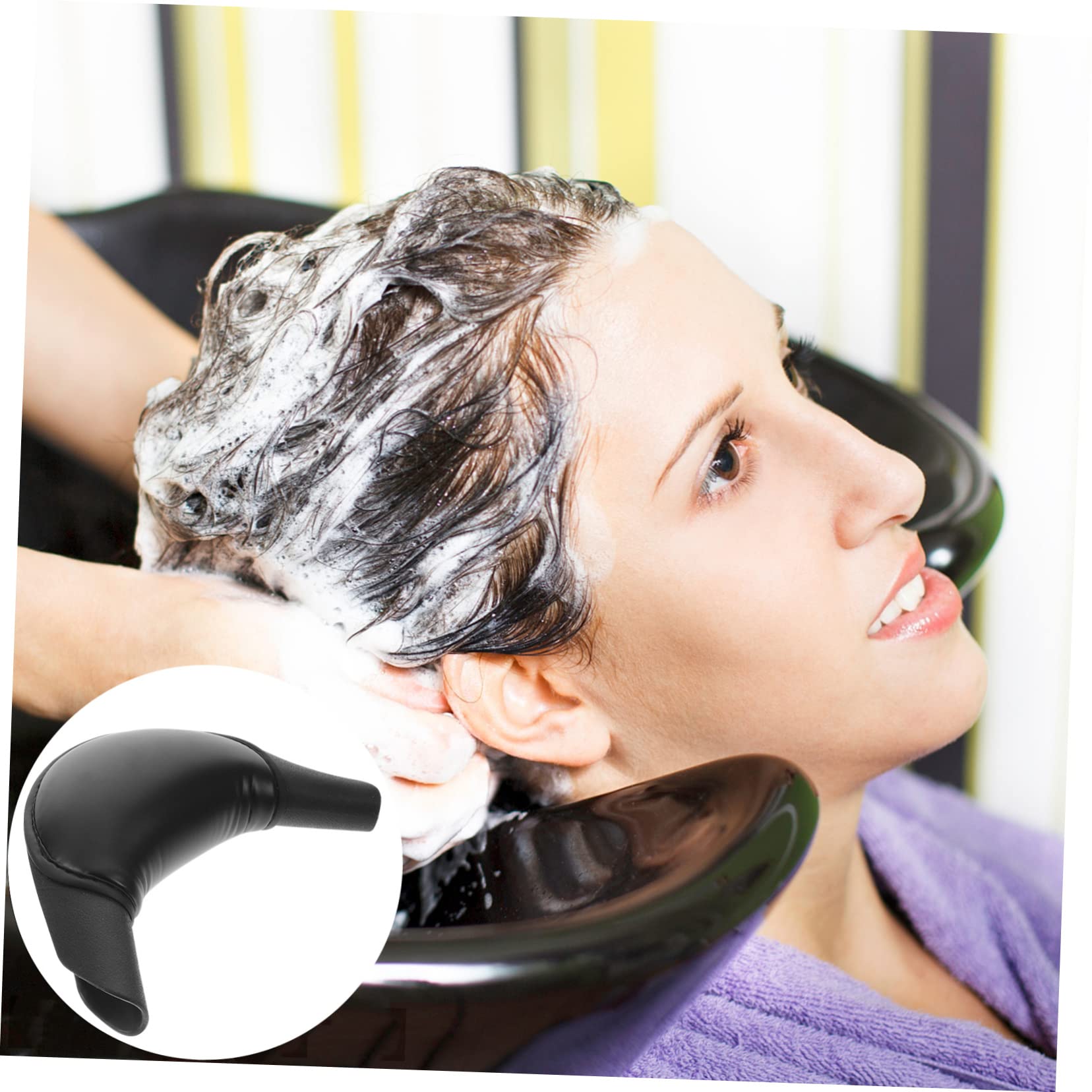 Coussin de Repos-Nuque Support Cervical Confortable en Gel Antidérapant pour Shampooing en PU et Abs, pour Lavage de Cheveux à Domicile Salon