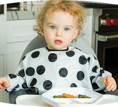 Miniatura 2 de Tiny Twinkle Mess Proof Baby Bib, Cute Long Sleeve Bib Outfit, Waterproof Bibs for Toddlers, Machine Washable, Baby Smock