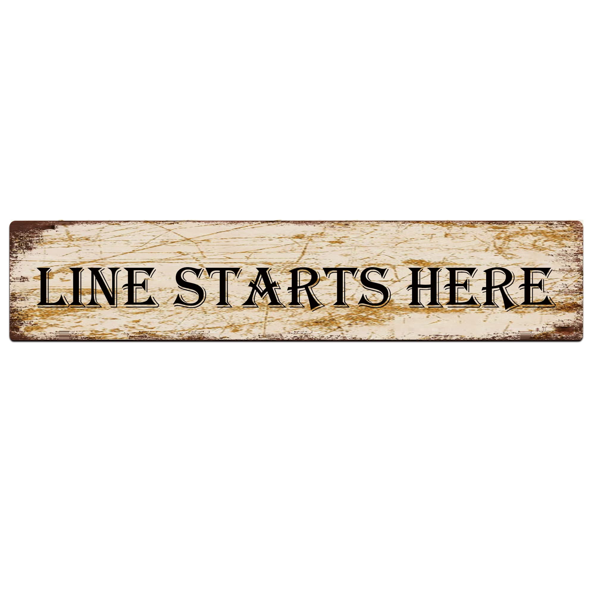 Line Starts Here Retro Tin Signs Aluminum Metal Sign for Kitchen Home Garden Wall Bar Cafe Decor 4x16 Inch