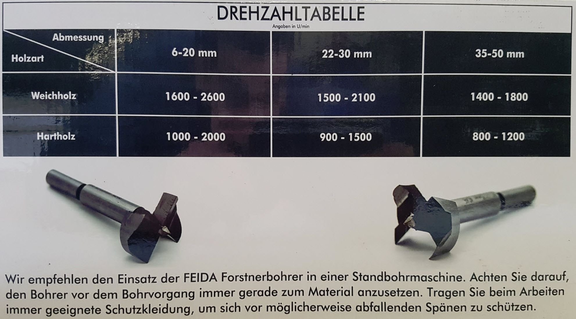 81202 - Set di 20 punte per trapano per legno, Ø 6-50 mm
