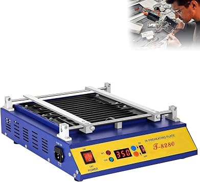 T-8280 IR-Preheating Oven 110v, Preheat Plate 1600w, 0-450C0-842F, Infrared Pre-Heating Station Heating Area 280mm*270mm for PCB SMD BGA