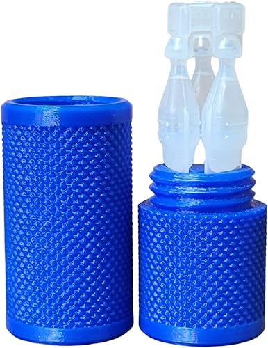Vista 26 de Znet3D Eye Drop Vial Holder & Travel Carry Case - Securely Holds Three (3) Single-Use Vials - Screw-On Lid, Knurled Pattern - Keep Vials Safe & Silk