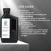 Vista 6 de YOUSU Resina de impresora 3D flexible y resistente (Shore 80A), goma suave/TPU como resina de impresión 3D, resina de fotopolímero de curado UV