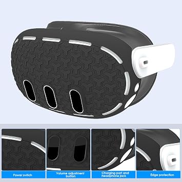Cover Set for Quest 3:VR Accessories for Meta Quest 3,Includes Front Shell Cover,Face Cover,Internal Lens Cover and Controller Covers(Black) | Hepsi Bir Arada Koruma: Yükseltme pil açma denetleyici kulpları, silikon yüz kapağı, ön kabuk ve lens kapağı içerir.