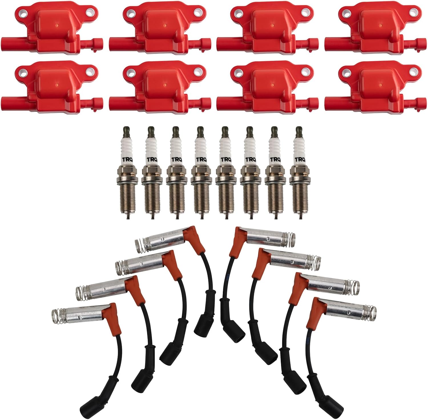 TRQ Performance Ignition Kit Ignition Coil Spark Plugs Wire Set 17 Piece Compatible with 2006 Chevrolet Impala 5.3L 2005 SSR SQUARE STYLE COIL ONLY