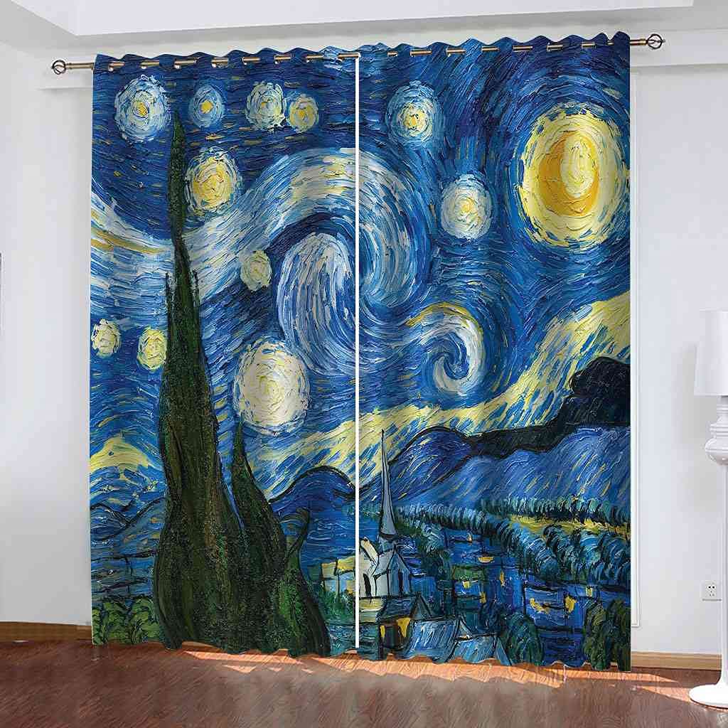 Rideau occultant à oeillets contre la lumière et le bruit rideaux salon bleu