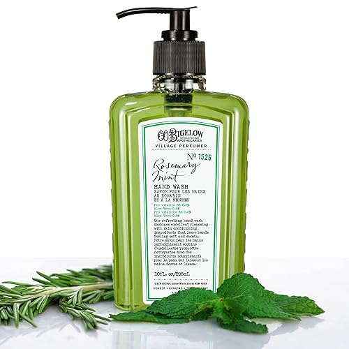 Miniatura 3 de C.O. Bigelow Rosemary Mint Apothecary Duo - Juego de regalo para el cuidado de manos, lavado de manos y loción corporal, jabón líquido y loción
