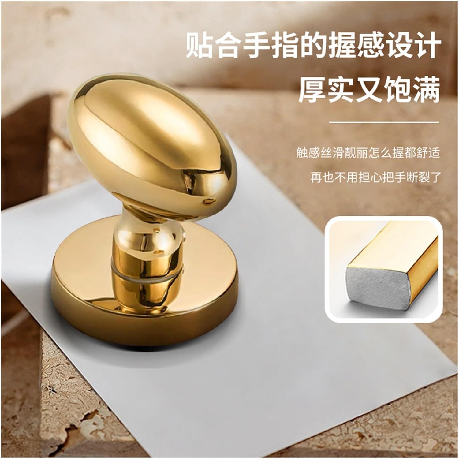 Golden Split Lock Indoor Bathroom Spherical Door Lock Silent Lock Toilet Magnetic Bedroom Complete Set of Room Door Locks(PVD Golden 5845 Mechanical)