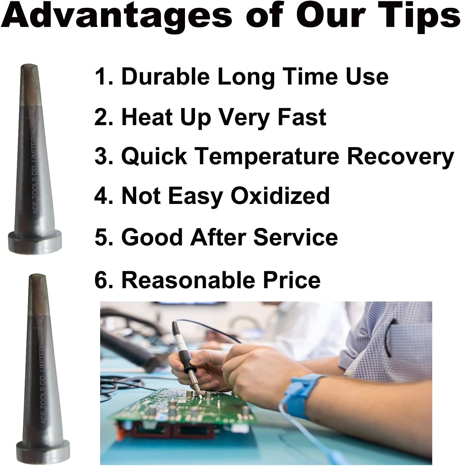 LTL Long Chisel Screwdriver 0.078" / 2mm Soldering Tip for WXP80 WSP80 WP80 WP120 MPR PE75 TCPS WSFP8 WD1000 WSD81 WSD121 WR2002 WR3000M WS81 WD2000 ACE Brand Solder Iron Tips (20)