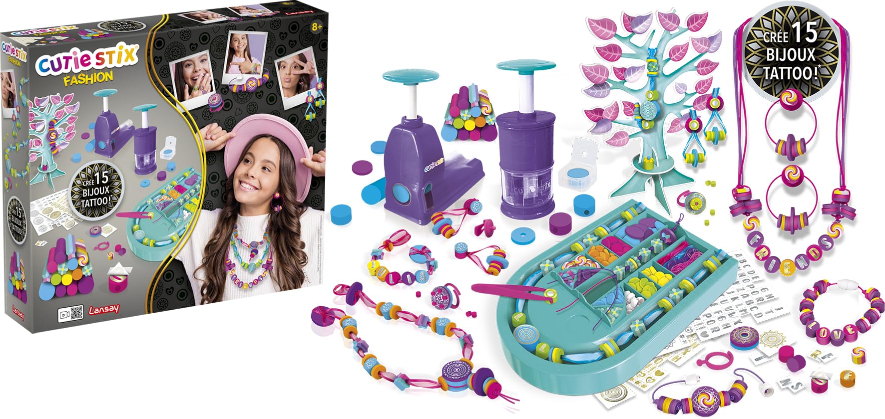 Lansay | CUTIE STIX – HEISHI FASHIONISTA | Kit Créatif Bijoux 3 en 1 avec Atelier de Découpe, Perçage, Stix et Perles Heishi | Crée Tes Bracelets et Colliers | Activité DIY Lansay | CUTIE STIX – HEISHI FASHIONISTA | Kit Créatif Bijoux 3 en 1 avec Atelier de Découpe, Perçage, Stix et Perles Heishi | Crée Tes Bracelets et Colliers | Activité DIY
