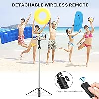 Vista 6 de MYBAT PRO - Trípode para selfie stick con control remoto, 4 en 1, extensible portátil, Bluetooth Selfie Stick y soporte de trípode para teléfono