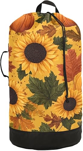 Vista 36 de Mochila de lavandería con correas ajustables para el hombro, bolsa de lavandería sucia para viajes, campamento, universidad, resistente, Rosa floral