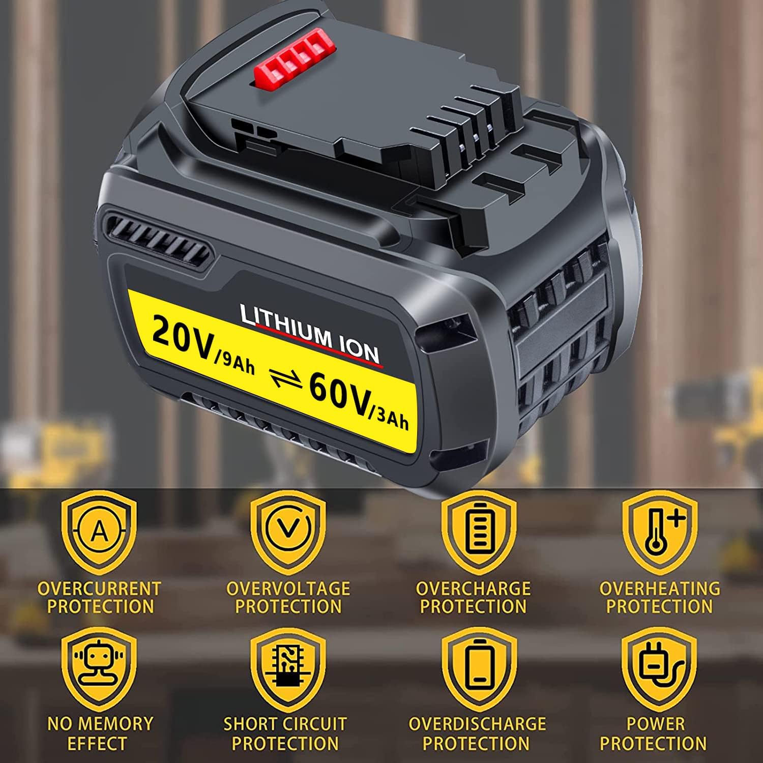 DCB609 Replacement for Dewalt 60V Battery, DCB609 DCB606 DCB612 180Wh Batteries Fit 20V 60V 2 Packs
