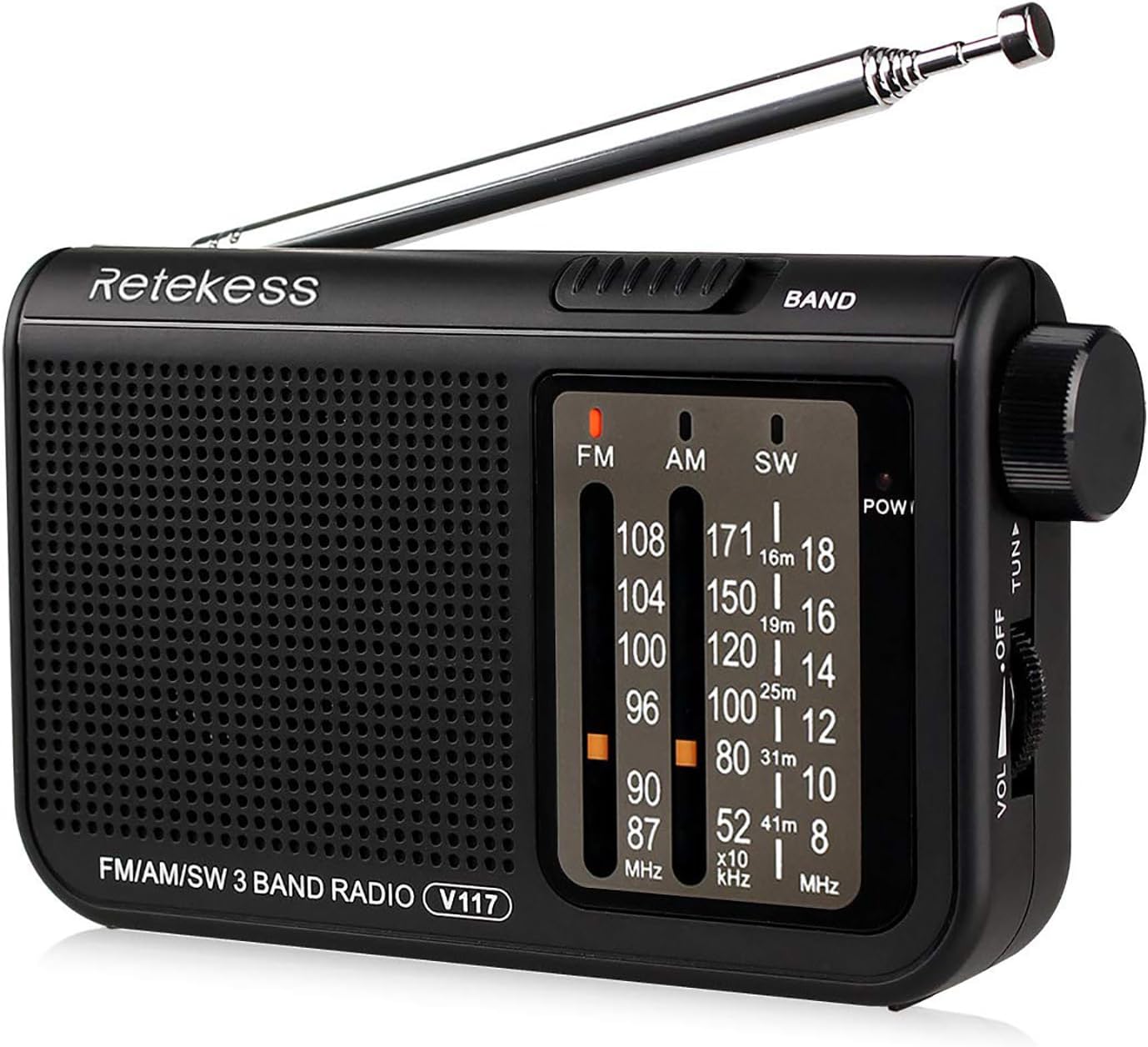 V117 Portable Radio, Battery Radio