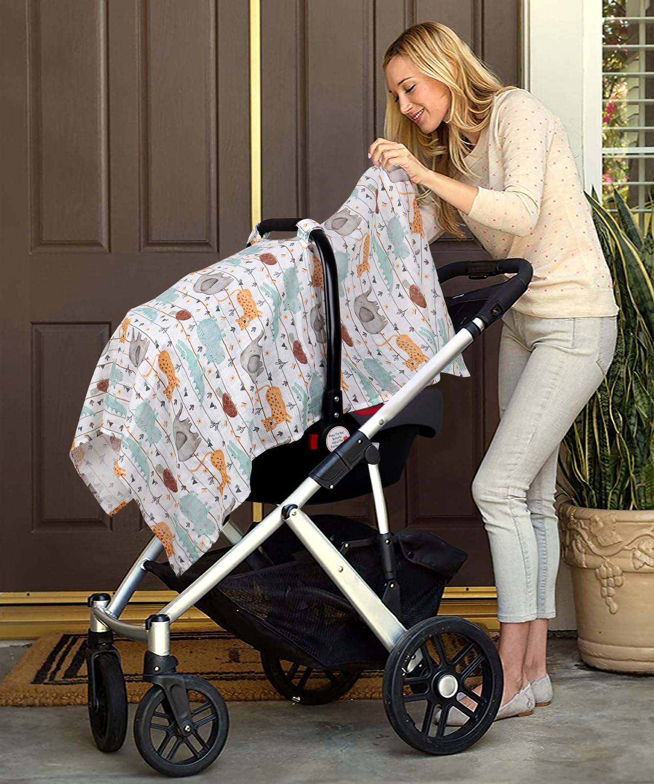 Baby Nursing Cover & Nursing Poncho - Multi Use Cover For Baby Car Seat Canopy, Shopping Cart Cover, Stroller Cover, 360° Full Privacy Breastfeeding Coverage, Baby Shower Gifts For Boy&Girl - View #12