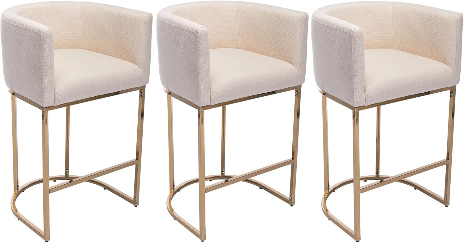 VESCASA 29" H Bar Height Bar Stools with Barrel Back and