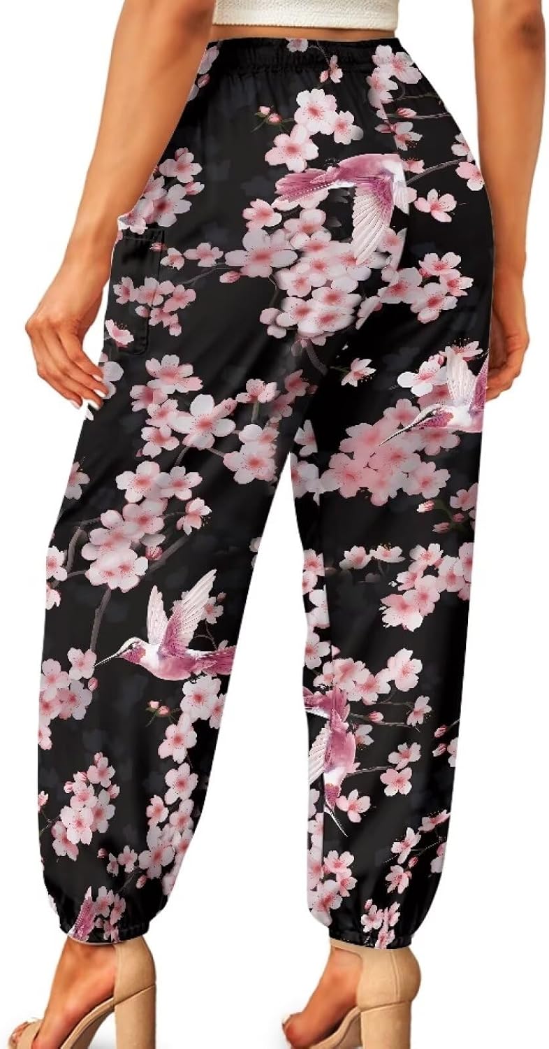 COEQINE Harem Pants Women Plus Size S-4XL High Waisted Long Hippie Trouser Wide Leg Sweatpant