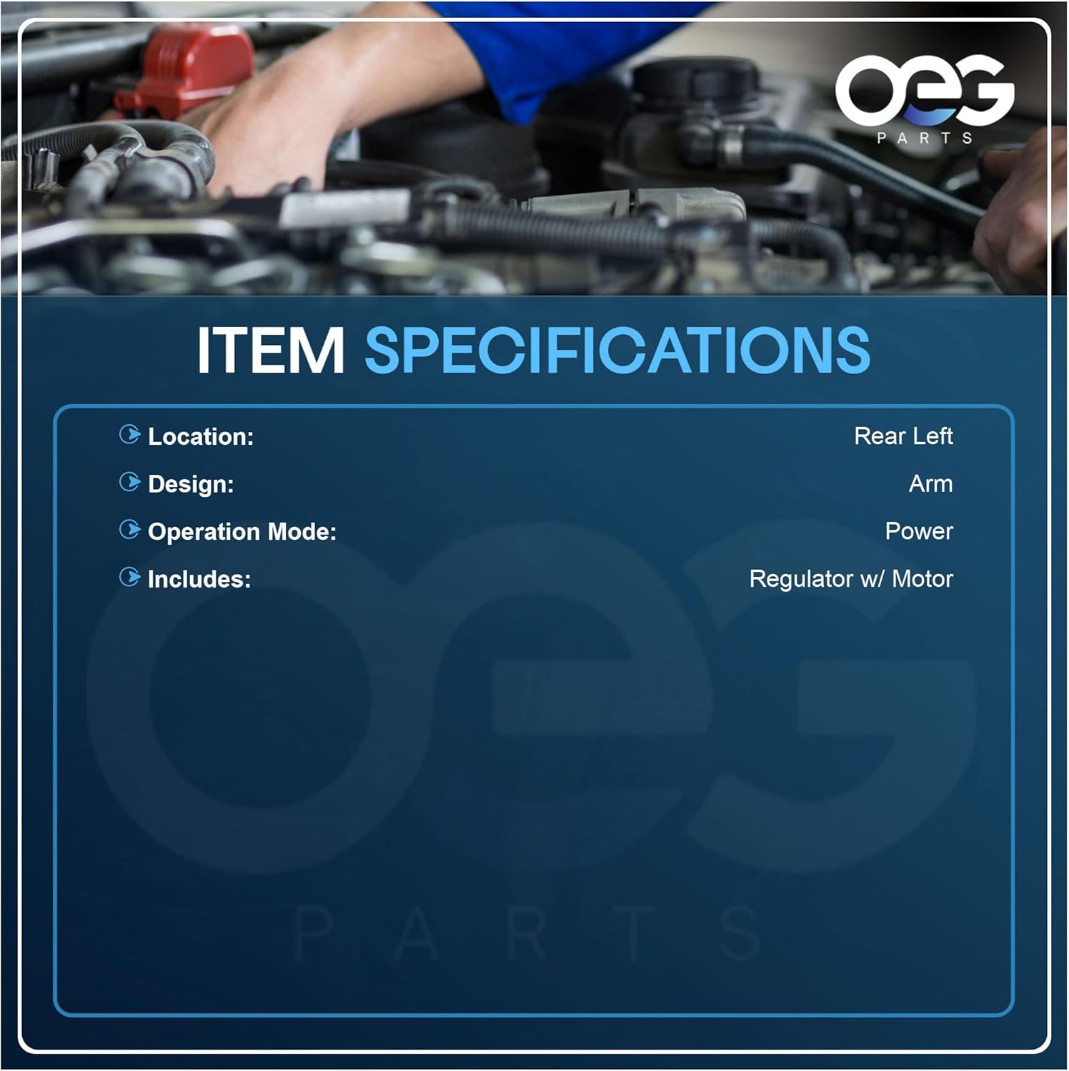 OEG Parts New Window Regulator W/Motor Rear Drivers Side Left RLH Compatible With Toyota 4Runner 1996 1997 1998 1999 2000 2001 2002 741-046, 6980435020, 85720-35080