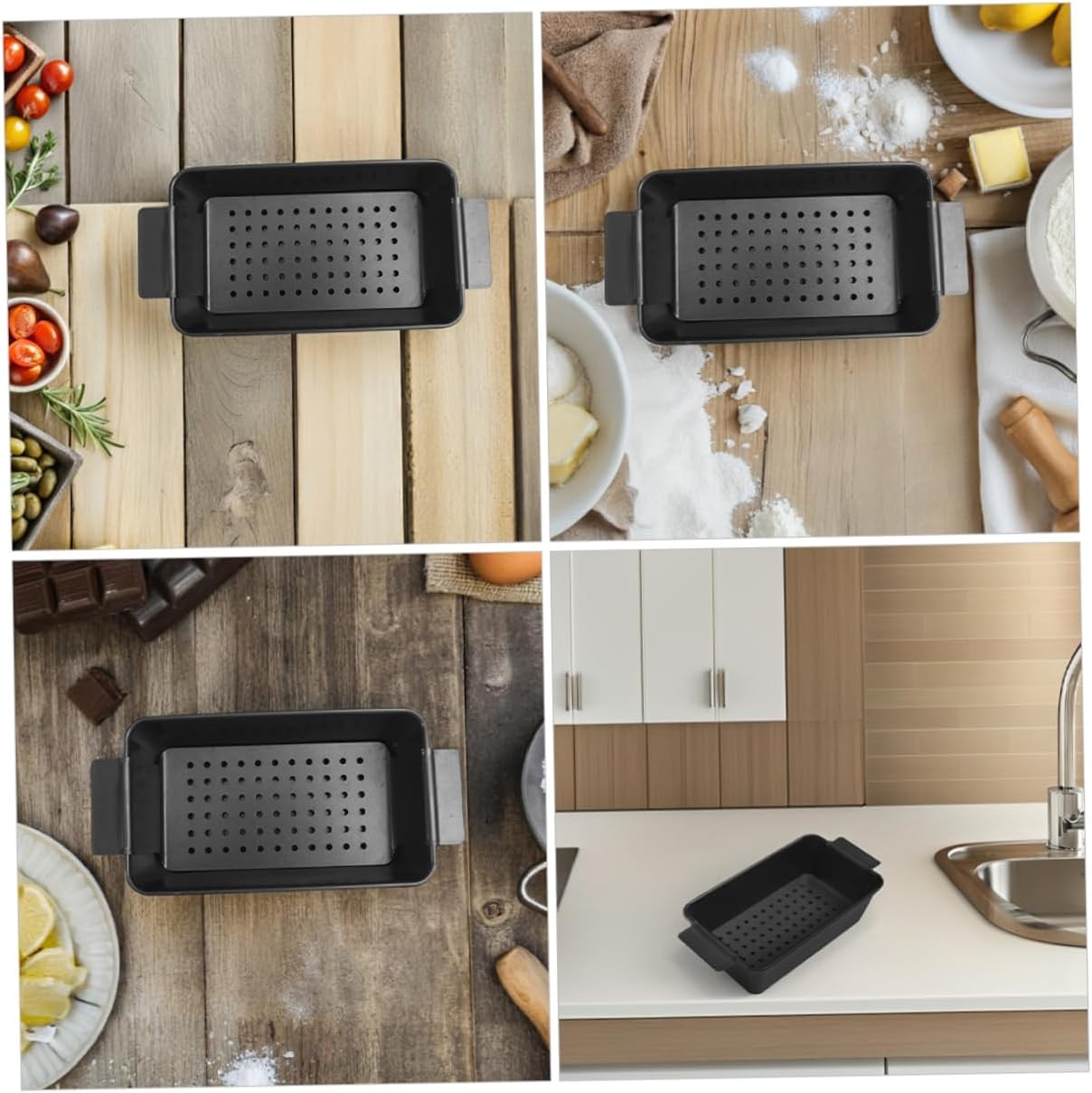 HEALLILY 2pcs Non-stick Black Bread Baking Tray with Lid Versatile Toast Mold for and Cakes Baking Accessories for Home Cooking