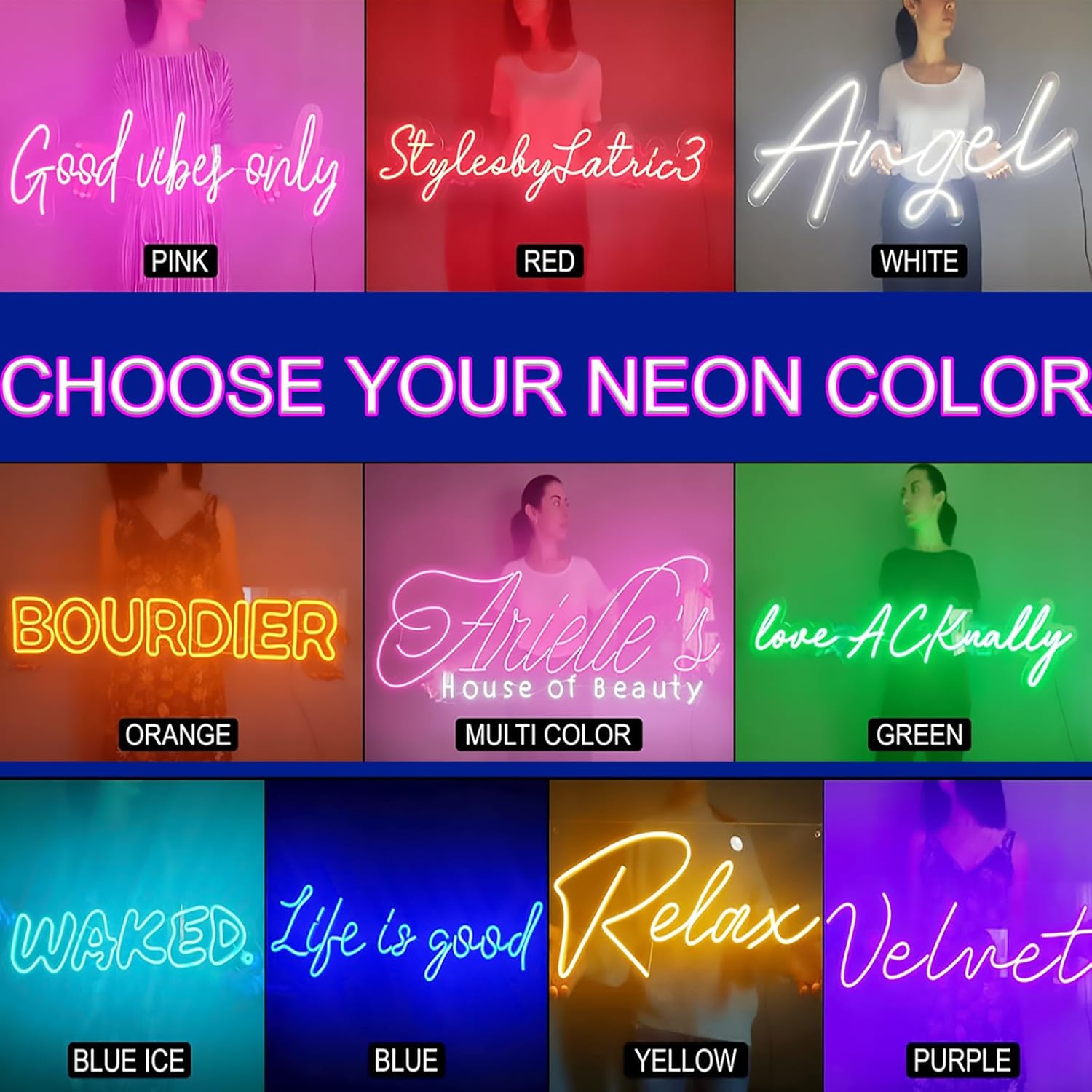 Custom Neon Signs, Custom LED Neon Sign Customizable for Wedding Nail Salon Beauty Bar Business Light Up Sign, Personalized Neon Name Light Suitable for Events Birthday Gifts Decorations