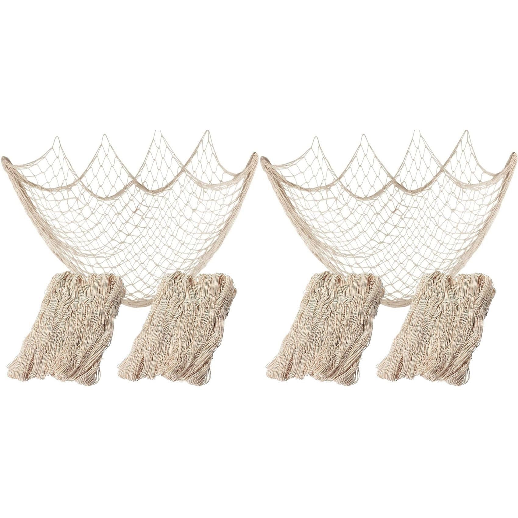 Hndhbfgrt 4x Nautical Decorative Fishing Net, Sea Theme Fish Net Decor for Party/Wall Decoration Background,59x 39inch