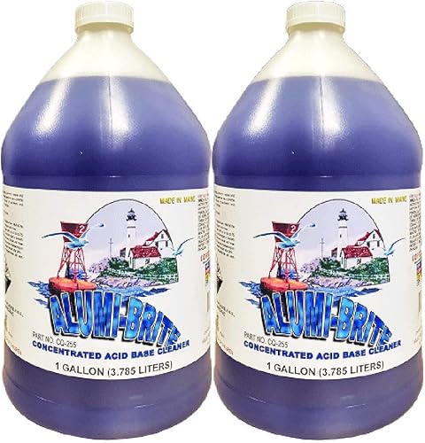 Limpiador de aluminio y limpiador de base ácida concentrada de abrillantador de 1 galón, paquete de 2 unidades.