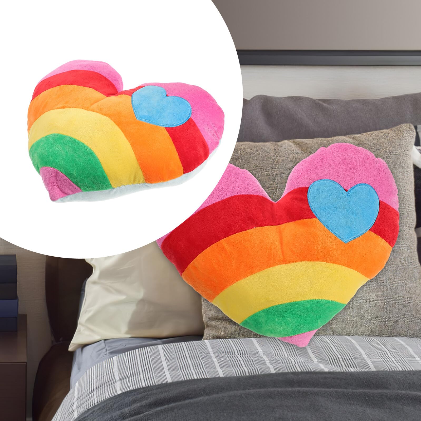 BESPORTBLE Cuscino Morbido in Peluche per Festa degli Innamorati e Natale Forma di Cuore Imbottitura in Cotone Pp Cuscino Poggiatesta per Ufficio e Negozio