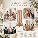 Atpata Funky #1 Elegant Caramel Colour JUMBO 40 INCH Number Balloons Set | 0 to 9 Digit Shapes | Decorative Balloons for Milestones & Celebrations gallery image